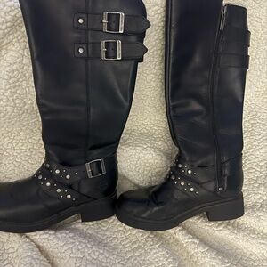 Harley-Davidson Studded Black Over the Knee Boots